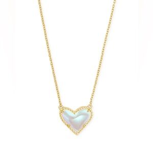 kendra scott ari gold iridescent heart necklace dichroic glass